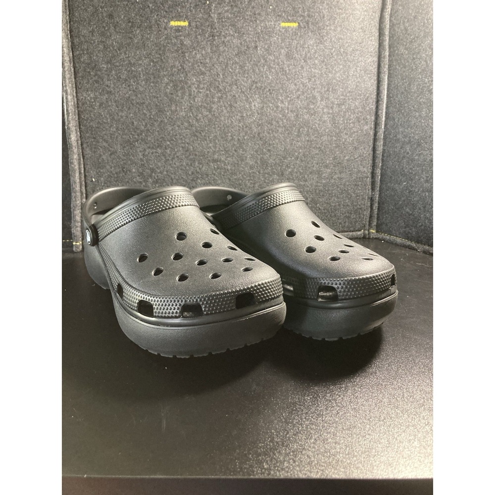 Crocs Iconic Comfort Black Classic Platform Woman Clogs Size 11